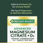 Nature's Bounty Advanced Vitamin D3 with Magnesium Citrate Immune Formula, Supports Immune and Bone Health, 90 Tablets (Pack of 3)