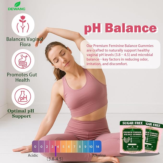 DEWANG Feminine Balance Gummies – Daily pH Balance & Vaginal Health Support, Probiotics for Womens Odor & Confidence Pineapple Flavor Vegan & Sugar-Free (Pineapple)