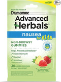 from The Makers of Dramamine, Advanced Herbals Kids Gummies, for Nausea Relief & Motion Sickness During Travel, Strawberry & Ginger Flavor, 20 Count