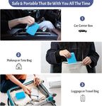 Foldable Weekly Pill Organizer 2 Times a Day with 2 Extra Compartments (Clear Printed Labels) - Portable 7 Day AM PM Medicine Box, Week Daily Travel Pill Case Holder for Vitamin, Supplement - Blue