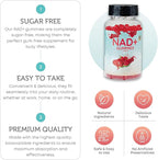 NAD Gummies, NAD Supplement 1000MG, Suger Free NAD+ Gummies, Nicotinamide riboside Resveratrol, Vitamin b3, Anti Aging Supplement, Energy Brain Boost, Watermelon Flavor