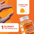 Vitamatic Sugar Free Vitamin D3 50,000 IU Weekly Supplement - 120 Pectin Based Gummies - Vitamin D Capsules for Bones, Teeth, and Immune Support (50000 IU)