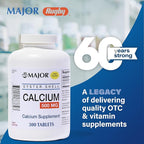 Major Oyster Shell Calcium 500 mg - Daily Calcium Supplement - 300 Tablets (2-Pack)