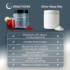 SleepHabits Restore | 30 Nights Magnesium Glycinate Powder Natural Sleep Aid with L-Theanine, Tart Cherry, Beet Root, | Calm Melatonin-Free Deep Sleep Supplement Drink for Recovery & Clear Mornings