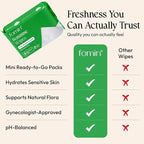 FOMIN Feminine Wipes for Women - 36 Pack (288 Wipes) - pH Balanced Aloe Vera Intimate Cleansing Wipes - Wipes for Sensitive Skin - Individual Packets -Travel Essentials & Gifts for Women & Teen Girls