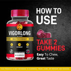 Vigorlong Gummies - Official VigorLongGummies for Men Premium Natural Support, Vigorlong Gummy Maximum Energy Advanced Support Formula for Overall Health & Wellness, 60 Gummies for 1 Month