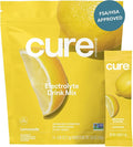Cure Hydration | Plant-Based Electrolyte Drink Mix | No Added Sugar | FSA-HSA | Dehydration Relief Powder Made with Coconut Water | Non-GMO | Vegan | Pouch of 14 Packets - Lemonade