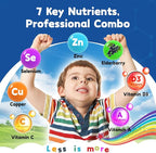 Zinc for Kids Supplements, Zinc Picolinate 30mg Gummies with Copper, High Absorption Form, with Selenium, Elderberry, for Kids Teens Growth, Skin & Immune Health, Sugar Free, 120 Gummies