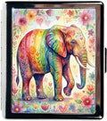 Weekly Pill Organizer, Metal Pill Box with 8 Compartments, Small Travel Pill Case for Purse Pocket, Medicine Vitamin Supplement Organizer (Rainbow Elephant)