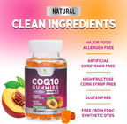 CoQ10 Gummies - Coenzyme Q10 100mg Per Serving - 3X Strength, High Absorption, Antioxidant Supplements for Heart Health Support & Energy Production, Ultra Coq 10 Vitamins Supplement - 60 Gummies