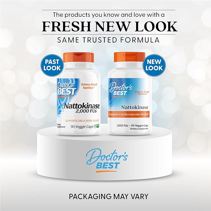 Doctor's Best Nattokinase 2000 FU Supplement for Men & Women - Supports Blood Flow, Heart Health, & Healthy Circulation, Nattokinase Enzyme Sourced from Japanese Natto, Capsule Form - 90 Veg Caps