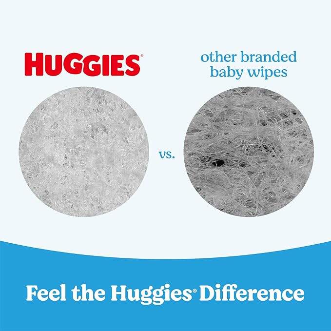 Huggies Natural Care Cucumber, Aloe and Vitamin E Baby Wipes, Hypoallergenic, Scented, 3 Flip-Top Packs (168 Wipes Total), Packaging May Vary