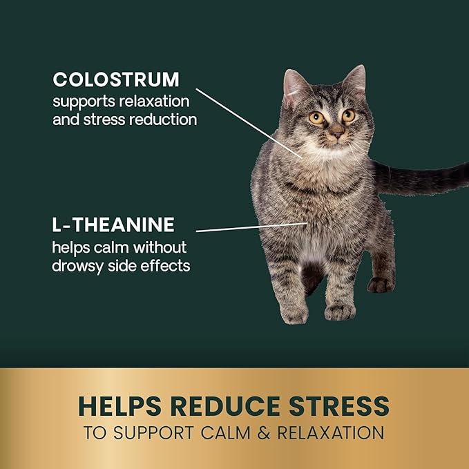 VetriScience Composure Calming Chews for Cats – Supports Relaxation & Balanced Behavior During Travel & Vet Visits, Daily Stress & Anxiety Support Supplement Chicken and Trout Flavor, 30 Count