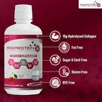 PreProtein 15 Liquid Hydrolyzed Collagen Peptides – Sugar Free Cherry Flavor Drink – 15g Protein Amino Acid Supplement for Bariatric Recovery, Joint Support & Wound Care – 30oz
