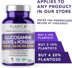 PLANT.O NUTRITION Glucosamine Sulfate with Potassium | Strong Joint Support Supplement | Supports Cartilage and Connective Tissues | Aids Knee and Bone Structure | 120 Tablets