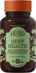 Herbs Etc. Deep Health - Daily Use Adaptogen Supplement - Aids Immune Health & Energy - with Reishi Mushroom - 60 Softgels (60 Servings)