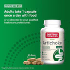 Jarrow Formulas Artichoke 500 mg, Dietary Supplement for Liver Health and Digestion Support, 180 Veggie Capsules, 180 Day Supply, Pack of 12
