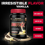ALLMAX ISOFLEX Pure Whey Isolate Protein Powder - Gluten Free, Low Lactose, Sugar-Free - High-Protein, Clean, Keto-Friendly for Pre Post Workout Supplement for Women and Men | Vanilla, 2lb
