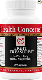 Health Concerns Eight Treasures – Menstrual Relief & Women's Health Supplement – Uterine Health, Fatigue, Irregular Cycles, Postpartum Recovery – Herbal Chinese Medicine – 90 Capsules