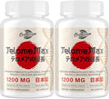 Telomere Lengthening Supplements – Organic Astragalus, Gotu Kola, Vitamin D3, Folate, L-Theanine – Anti-Aging, DNA Repair, Immune & Cellular – 60 Vegan Capsules, Made in Japan (2 Bottle)