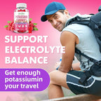 Potassium Gummies 1000mg, Potassium Bicarbonate Supplement for Adults & Kids, Support Electrolyte Balance & Muscle Heath, Sugar-Free, Raspberry Flavor, 60 Count