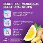 AVID Playboy - Menstrual Relief PMS Oral Strips (30 Edible Strips) Fast Dissolving PMS Cramp Relief & Hormonal Balance Strips for Women - Lemon Ginger Flavored Multi-Benefit PMS Supplement for Women