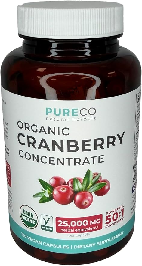 Organic Cranberry Pills - Vegan Supplement for Urinary Tract Health & Kidney Cleanse - Cranberry Pills for Women 500mg 50:1 Cranberry Concentrate Per Serving - Urinary Tract Support - 120 Capsules