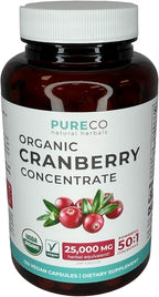 Organic Cranberry Pills - Vegan Supplement for Urinary Tract Health & Kidney Cleanse - Cranberry Pills for Women 500mg 50:1 Cranberry Concentrate Per Serving - Urinary Tract Support - 120 Capsules