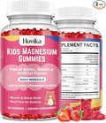 Magnesium Citrate Gummies for Kids - Great Tasting Kids Magnesium Calm Supplement Support Nerve & Bone Health, Strong Muscle for Kids Wellness, Vegan Strawberry Flavor Low-Sugar, 2 Pack-60 Count