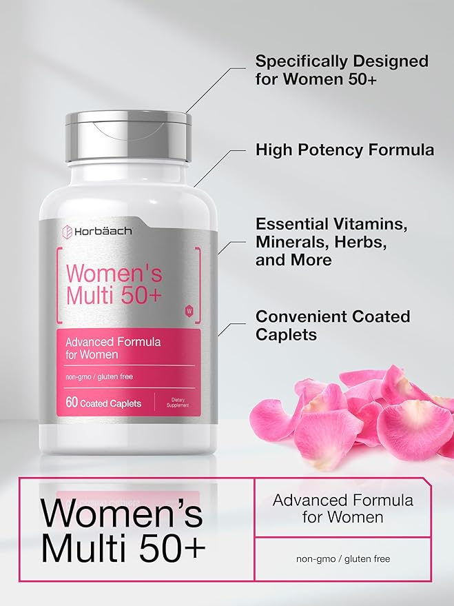 Horbäach Women's Multivitamin 50 Plus | 60 Coated Caplets | Advanced Vitamin Formula | Non-GMO & Gluten Free Supplement