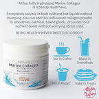 Nizen Marine Collagen Pure Powder, Hydrolyzed Peptides Easy-to-Digest Amino Acids Supplement. Unflavored. Non-Clumping. Made in Japan. 5.29oz