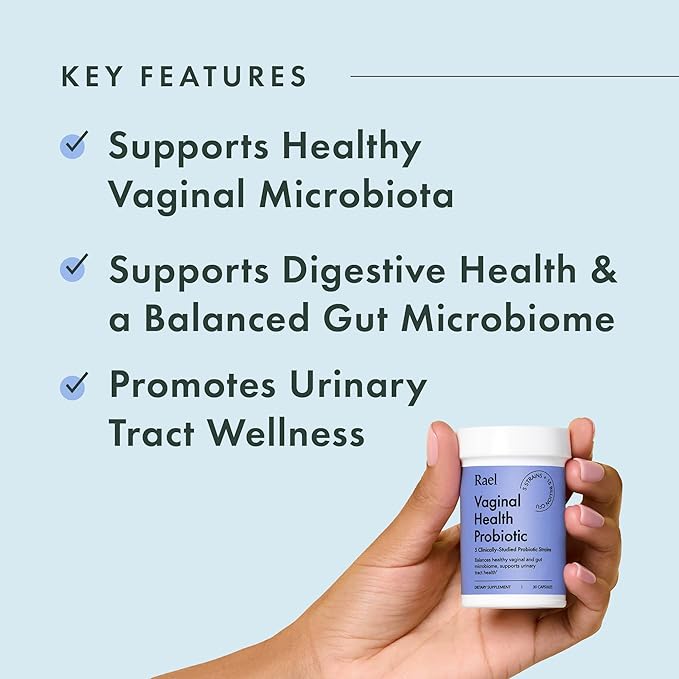 Rael Probiotics for Women - pH Balance Supplement with Prebiotics, Vaginal Immune Health (30 Servings)