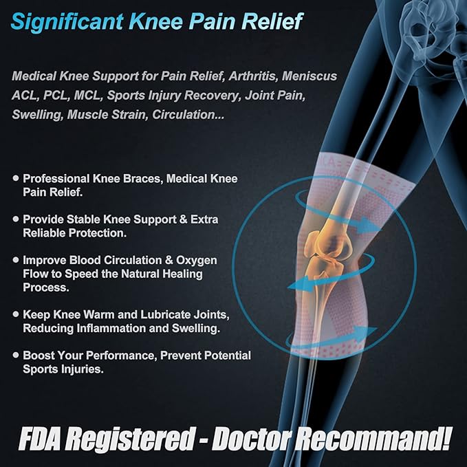 NEENCA Professional Knee Brace for Pain Relief, Medical Knee Support with Patella Pad & Side Stabilizers, Compression Knee Sleeve for Meniscus Tear, ACL, Joint Pain, Runner, Workout (Pink White, M)