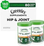 Greenies Supplements Hip and Joint Supplements for Dogs, with Chondroitin & Glucosamine for Dogs, Chicken Flavor, 16.2 oz. Container, 80 Count (Pack of 2)