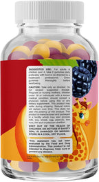 High Prebiotic Fiber Gummies for Kids - Dietary Fiber Supplements for Digestion & Constipation - Chicory Root Kids Immune Gummies - Non-GMO & Vegan Digestive Nutritional Supplements - 60 Count
