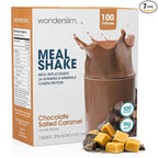 WonderSlim Meal Replacement Shake, Chocolate Salted Caramel, 15g Protein, 24 Vitamins & Minerals, Gluten Free, Low Carb (7ct)