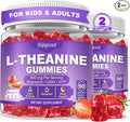 180 Count | L-Theanine Gummies for Kids & Adults - L Theanine Supplements with Ashwagandha, GABA & 5HTP - Support Natural Relaxation, Calm, Deep Zzz & Stress Relief, Strawberry Flavor