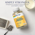 SOLARAY Calcium Magnesium Supplement, Magnesium & Calcium Supplements for Women and Men, 2:1 Ratio, Bone Health & Strength, Vegan, High Absorption, 60-Day Guarantee, 22 Servings, 90 VegCaps