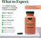 PMS & Period Relief - Menstrual Cramp Relief: No More Period Cramps, Mood Swings, or Bloating. PMS Supplement for Happy Hormones and Period Relief. (40 Count)