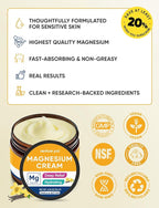 Venture Pal Topical Magnesium Cream, Fast-Absorbing Magnesium Moisturizing Lotion with Coconut Oil, Shea Butter & Hyaluronic Acid, Suitable for Kids