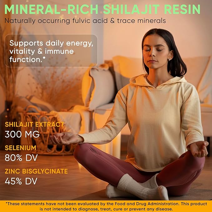 Adndale Himalayan Natural Shilajit Gummies for Men & Women, Sugar-Free Mixed Berries Flavor - with Ashwagandha, Sea Moss, Lion’s Mane & Saffron + Zinc & Selenium - 90 Gummies (45 Servings)