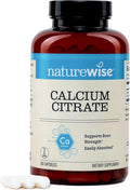 NatureWise Calcium Citrate 500mg Capsules - Supplement for Bone Health - Easy to Digest & Absorb - Vegan, Non-GMO, Gluten-Free - 180 Count[60-Day Supply]