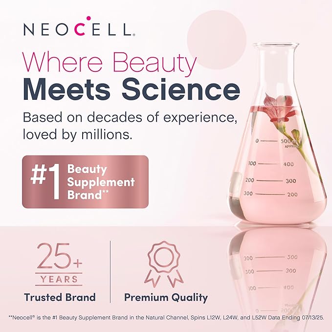 NeoCell Hair Skin and Nails Gummies | 80 Count | with Multi Collagen Advanced Bio-Peptides | Plus Vitamin C and Biotin | for Women and Men