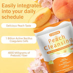 Peachy Clean Fiber Gummies with Prebiotic for Men, Peach Flavored Digestive Support & Detox Gummy Supplement, 60 Vegan Gummy Bears for Regularity & Gut Health (1)