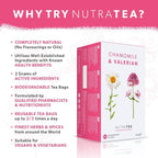 NutraTea - Chamomile & Valerian Tea- Bedtime and Night Time Tea - 40 Tea Bags