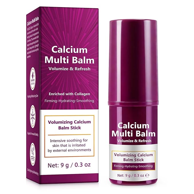 Calcium Enriched Multi Balm Stick, Collagen Moisturizing Stick, Nourishing Calcium Volume Multi-Purpose Balm, Skin Care All In One for Face, Eyes, Neck, Hydrating & Firming For All Skin Type 9g (1)