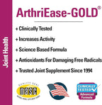 Vet Classics ArthriEASE-Gold Advanced Joint Support for Dogs, Cats, – Supports Pet Flexibility, Discomfort – Helps Improve Dog Joint Movement, Cat Cartilage Health - Includes Antioxidants – 120 Ct.