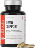 LES Labs Liver Support – Promotes Healthy Liver Function, Glutathione Production & Detoxification – Milk Thistle, NAC, ALA & Dandelion Extracts – Non-GMO Supplement – 90 Capsules