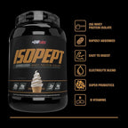 IsoPept Hydrolyzed Whey Protein Powder by EHPlabs - 100% Whey Protein Isolate & Hydrolysate, 27g of Protein, Non-GMO, Gluten Free, Fast Absorbing, Easy Digesting, 27 Serves (Vanilla Ice-Cream)