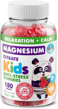 DR. MORITZ Sugar-Free Calm Magnesium Gummies for Kids and Adults - Non-GMO Magnesium Citrate Gummies - Raspberry Flavor - 1-Pack (180 Count)